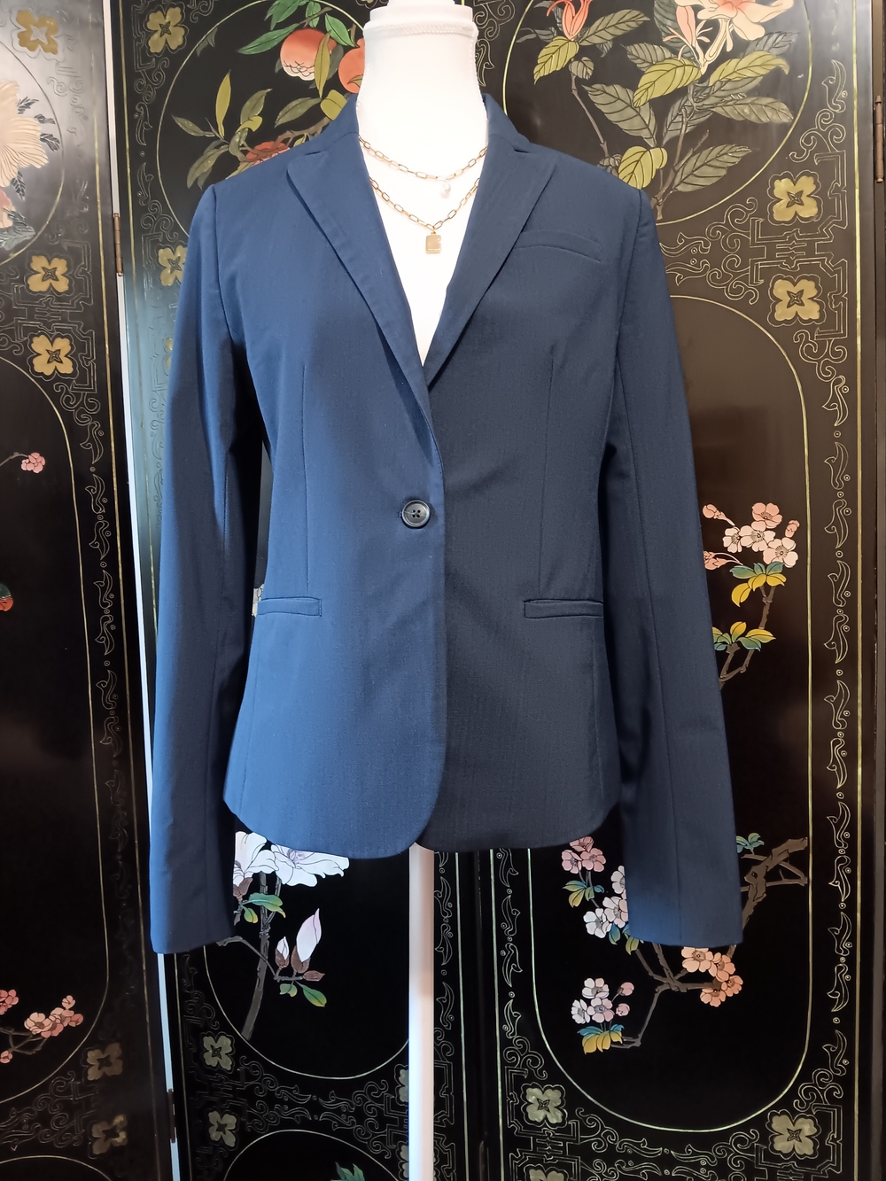 Banana Republic Navy Single-Button Blazer